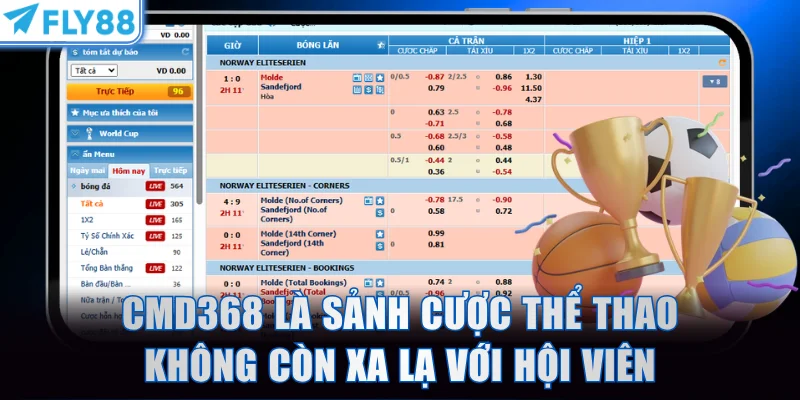 CMD368 là sảnh cược thể thao không còn xa lạ với hội viên