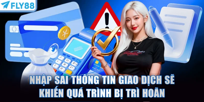 Nhập sai nội dung thông tin giao dịch sẽ khiến quá trình bị trì hoãn