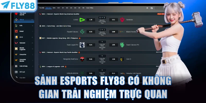 Sảnh Esports FLY88 có không gian trải nghiệm trực quan
