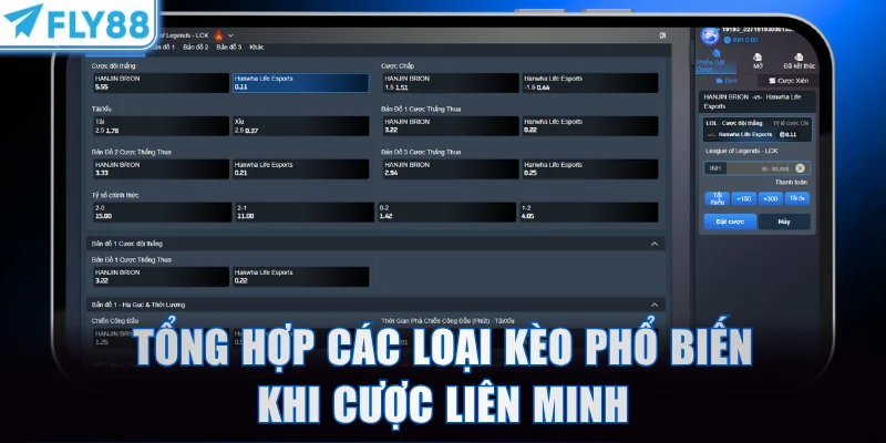 Tổng hợp các loại kèo phổ biến khi cược Liên Minh